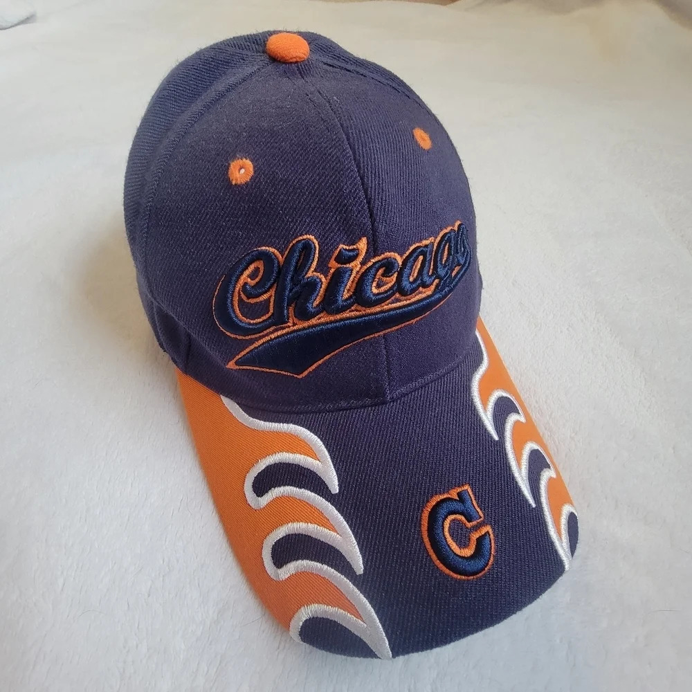 Chicago Bears Sams Cap Wool Blend One Size Baseball Hat Cap Blue Orange